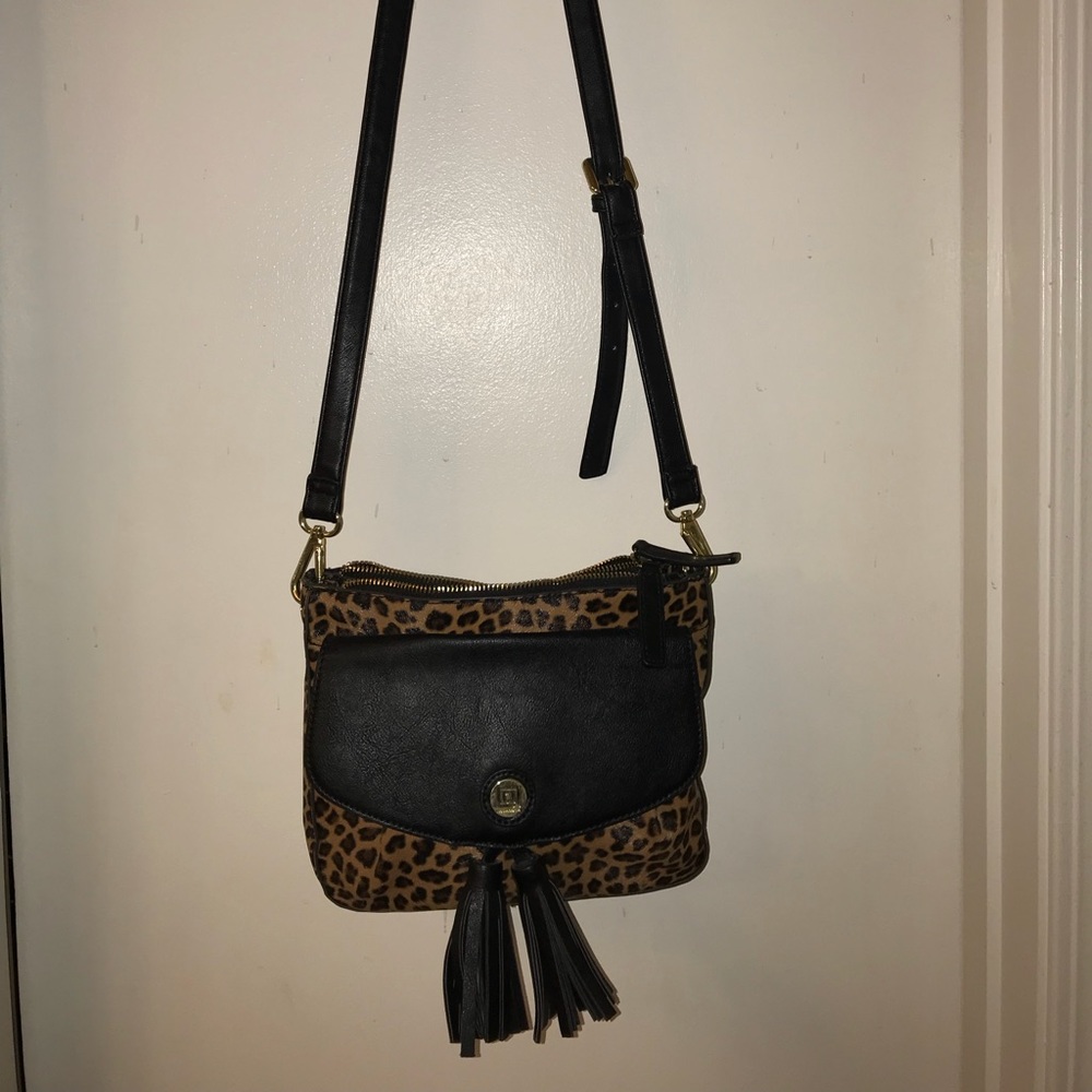 Liz Claiborne leopard cross body bag.
